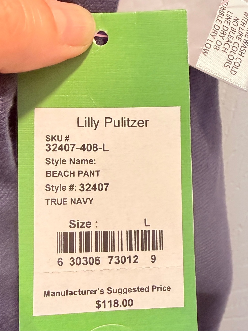 NWT Lilly Pulitzer Wide Leg Drawstring Linen Pants in Deep Navy - Picture 6 of 6